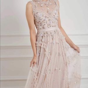 Needle & thread -Ditsy shimmer dress in light pink